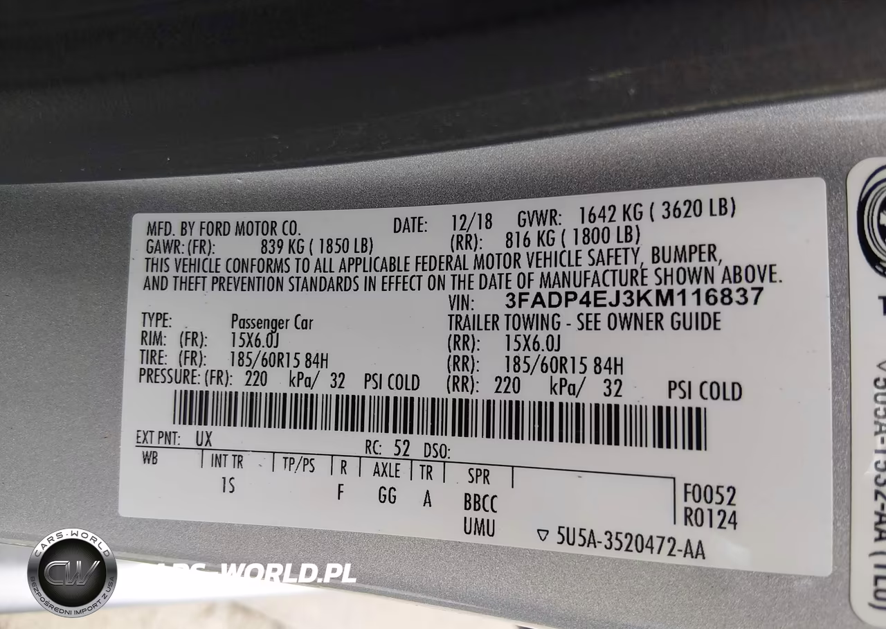 2019 Ford Fiesta Se VIN:3FADP4EJ3KM116837 - 9