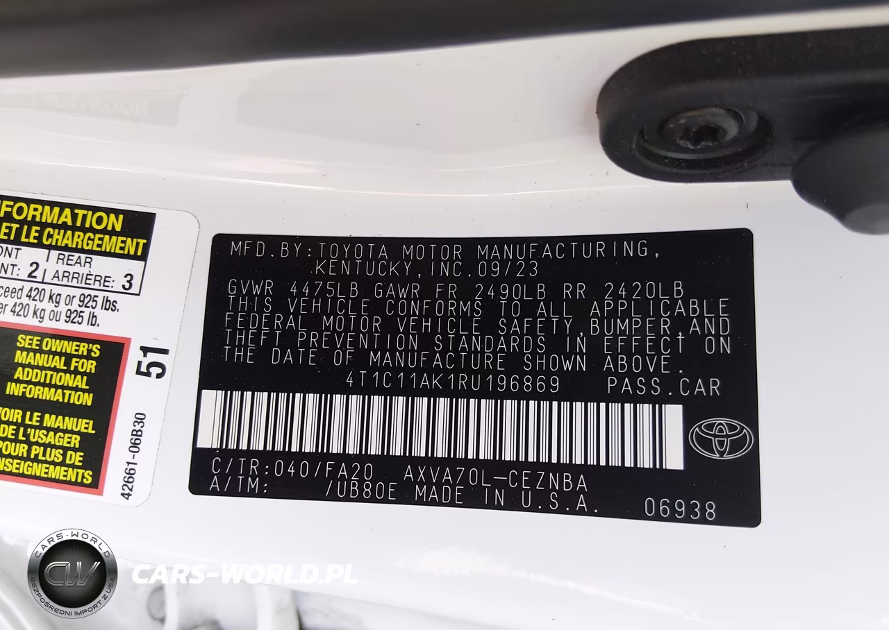 2024 Toyota Camry Le VIN:4T1C11AK1RU196869 - 9