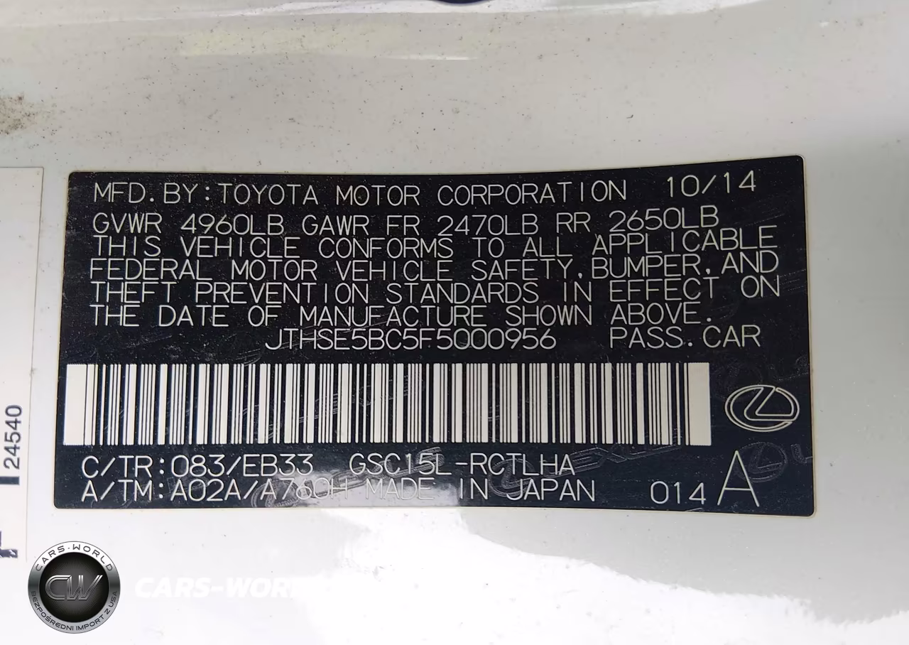 2015 Lexus Rc 350 VIN:JTHSE5BC5F5000956 - 9