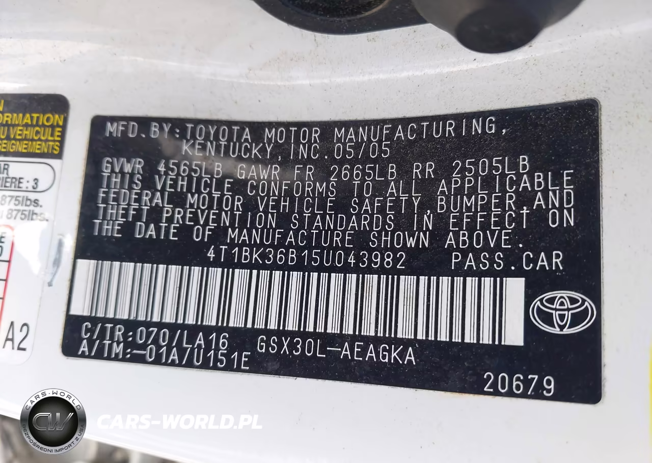 2005 Toyota Avalon Xls VIN:4T1BK36B15U043982 - 9