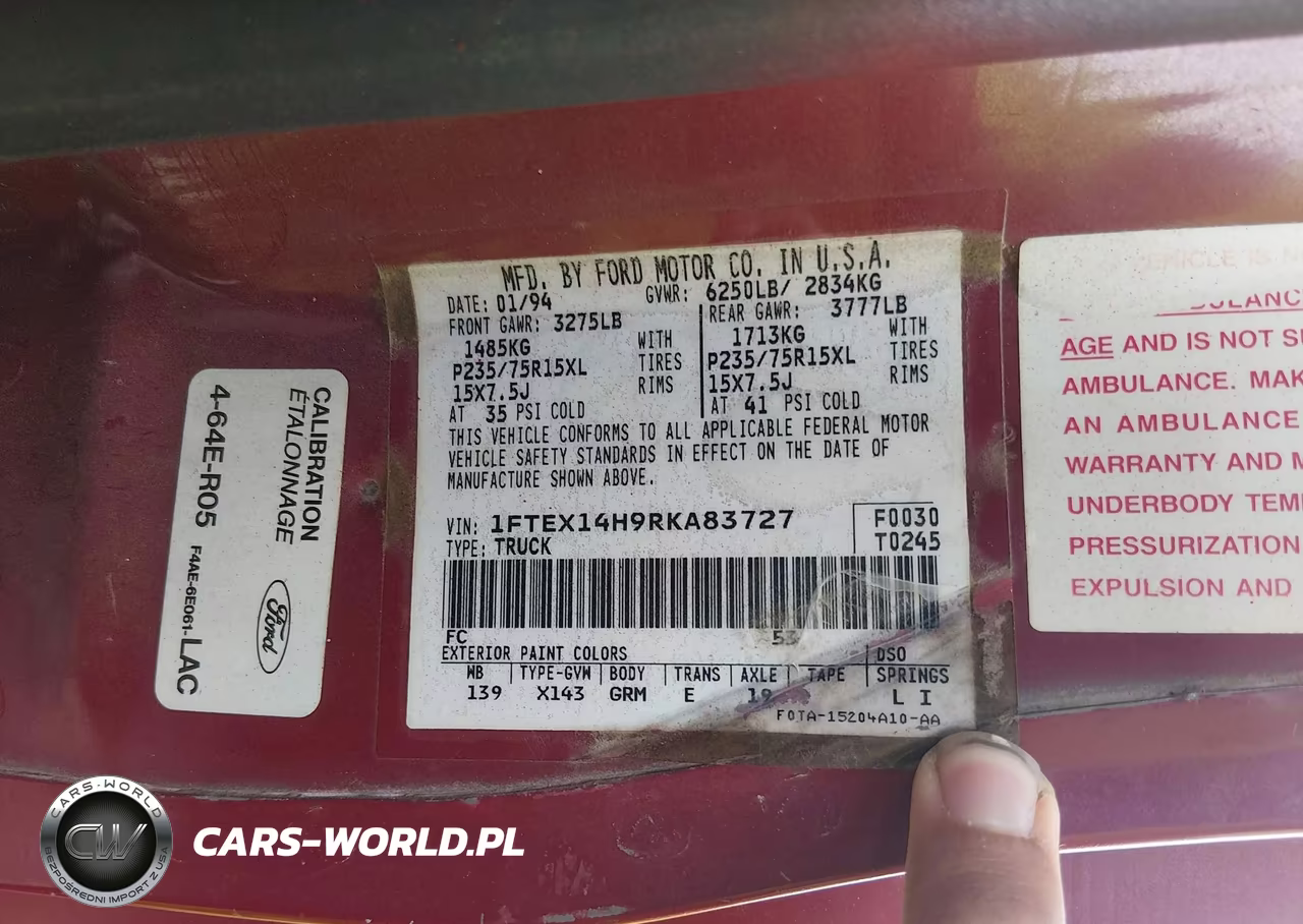 1994 Ford F150 VIN:1FTEX14H9RKA83727 - 9