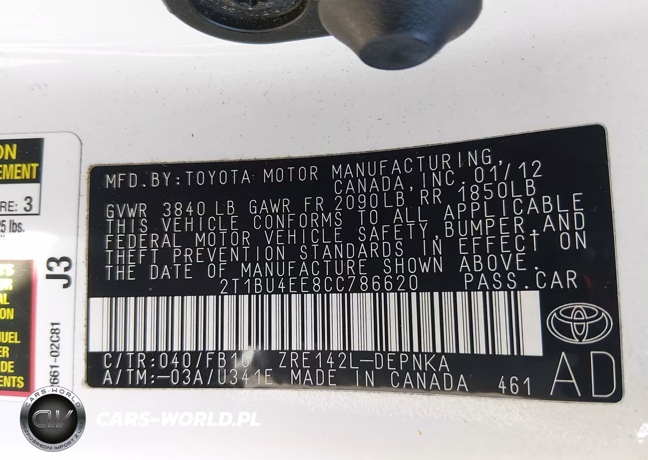 2012 Toyota Corolla Le VIN:2T1BU4EE8CC786620 - 9