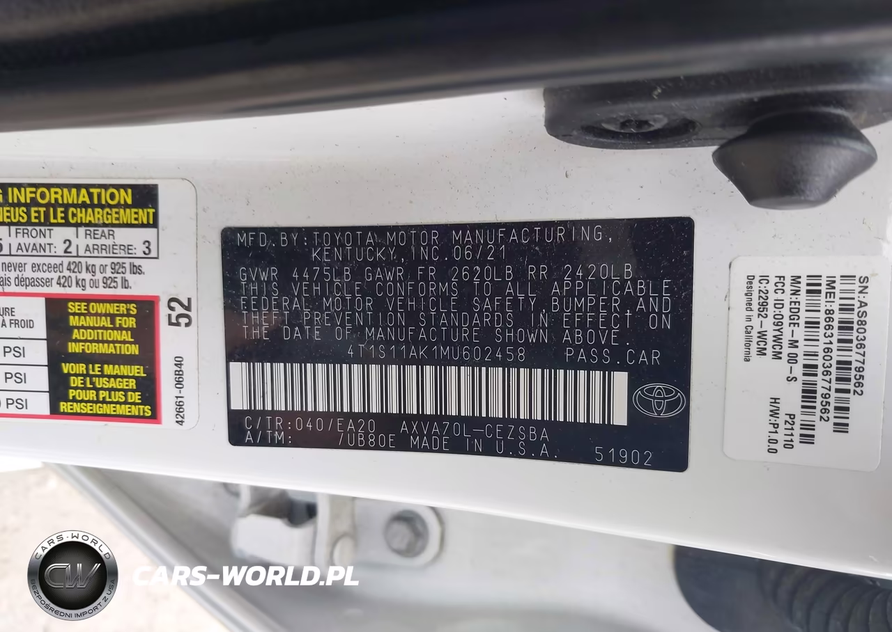 2021 Toyota Camry Se VIN:4T1S11AK1MU602458 - 9