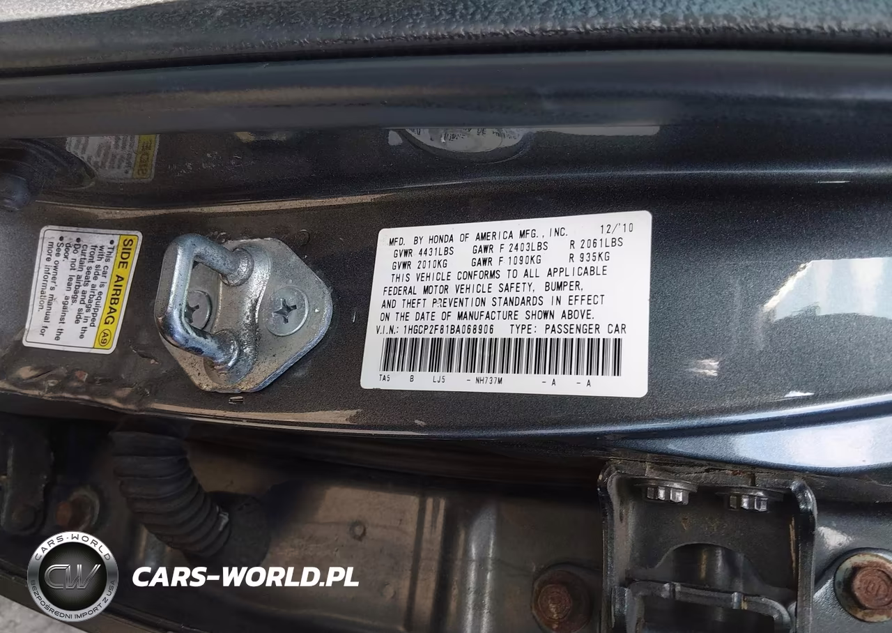 2011 Honda Accord 2.4 Ex-L VIN:1HGCP2F81BA068906 - 9