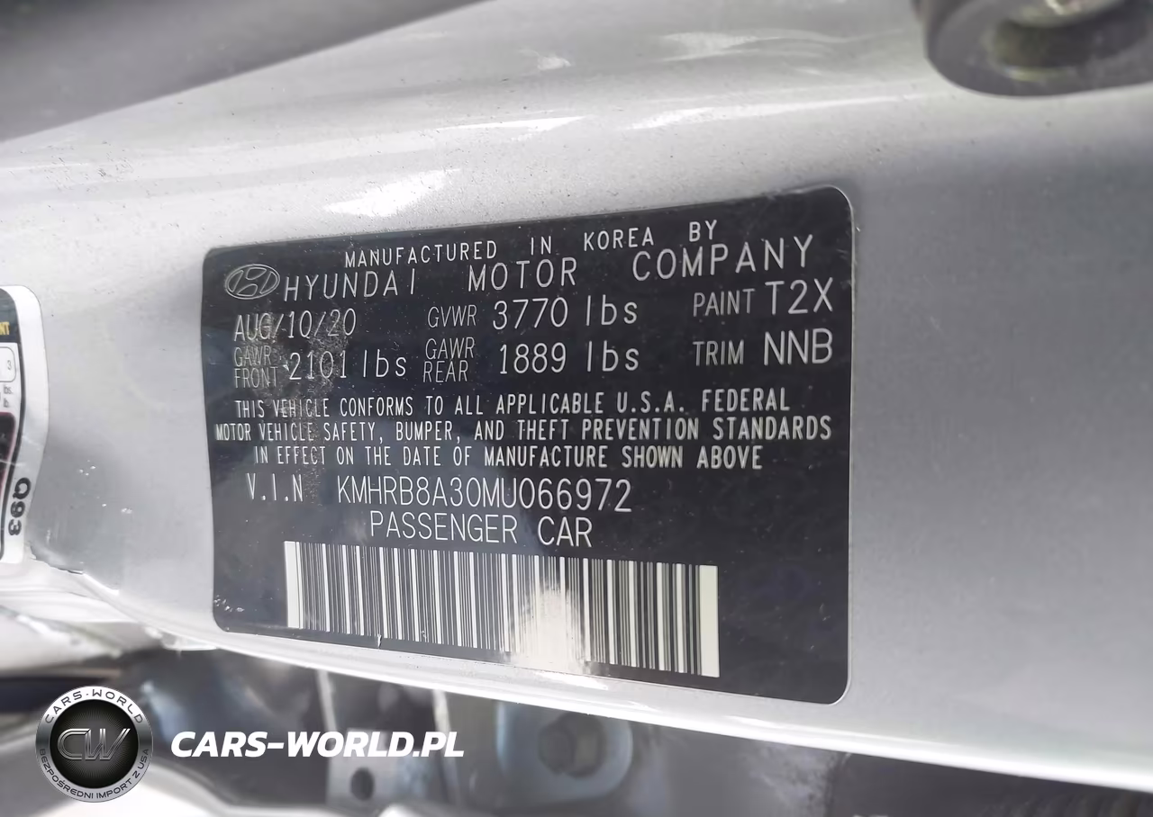 2021 Hyundai Venue Se VIN:KMHRB8A30MU066972 - 9
