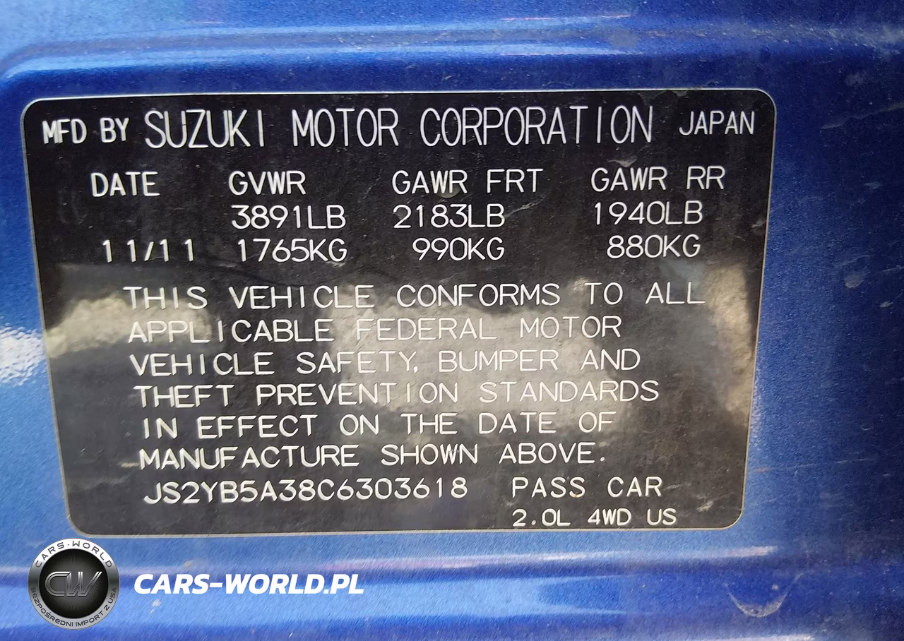 2012 Suzuki Sx4 Premium-Tech Valu Pkg (Nav) VIN:JS2YB5A38C6303618 - 9