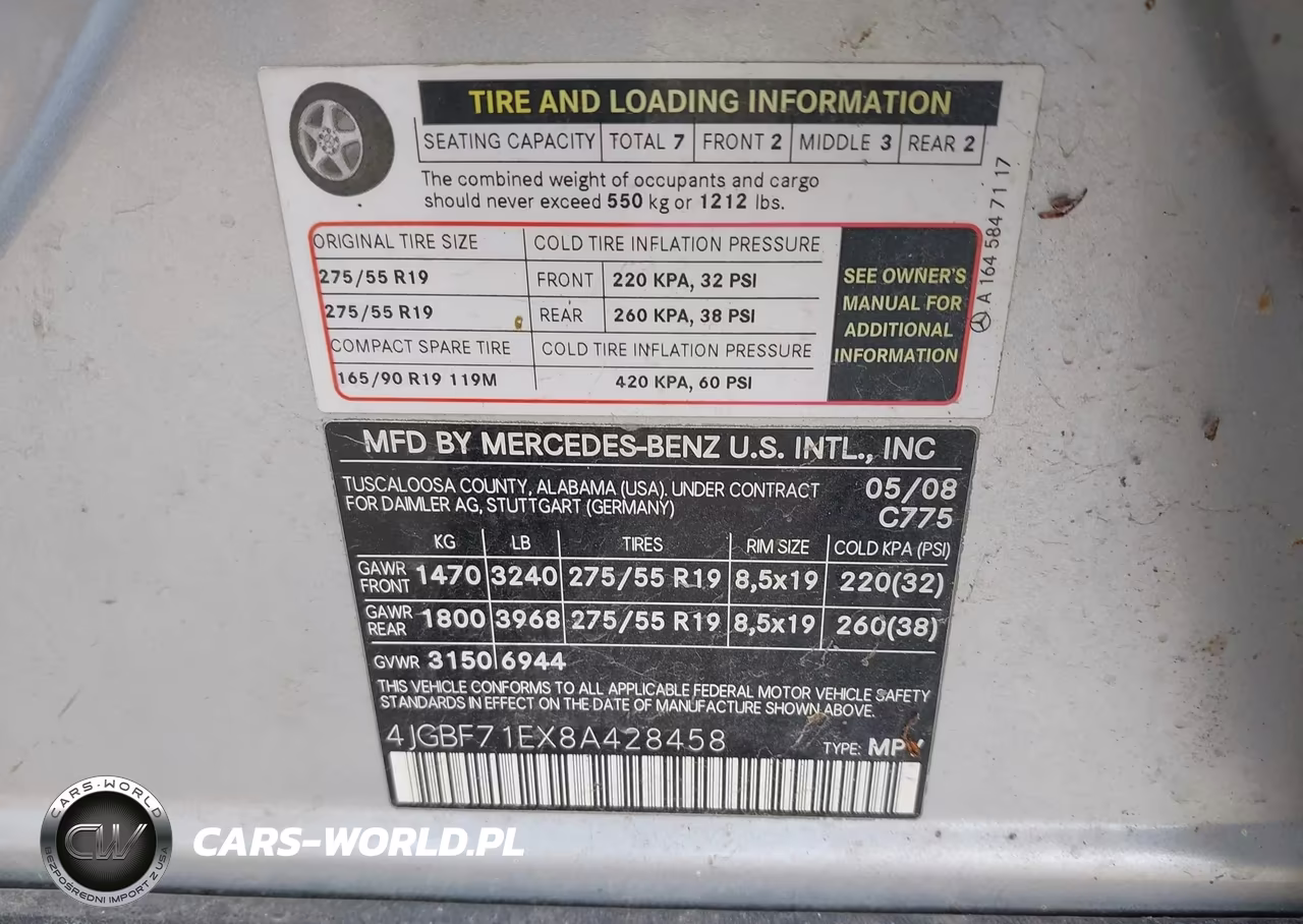 2008 Mercedes-Benz Gl 450 4Matic VIN:4JGBF71EX8A428458 - 9