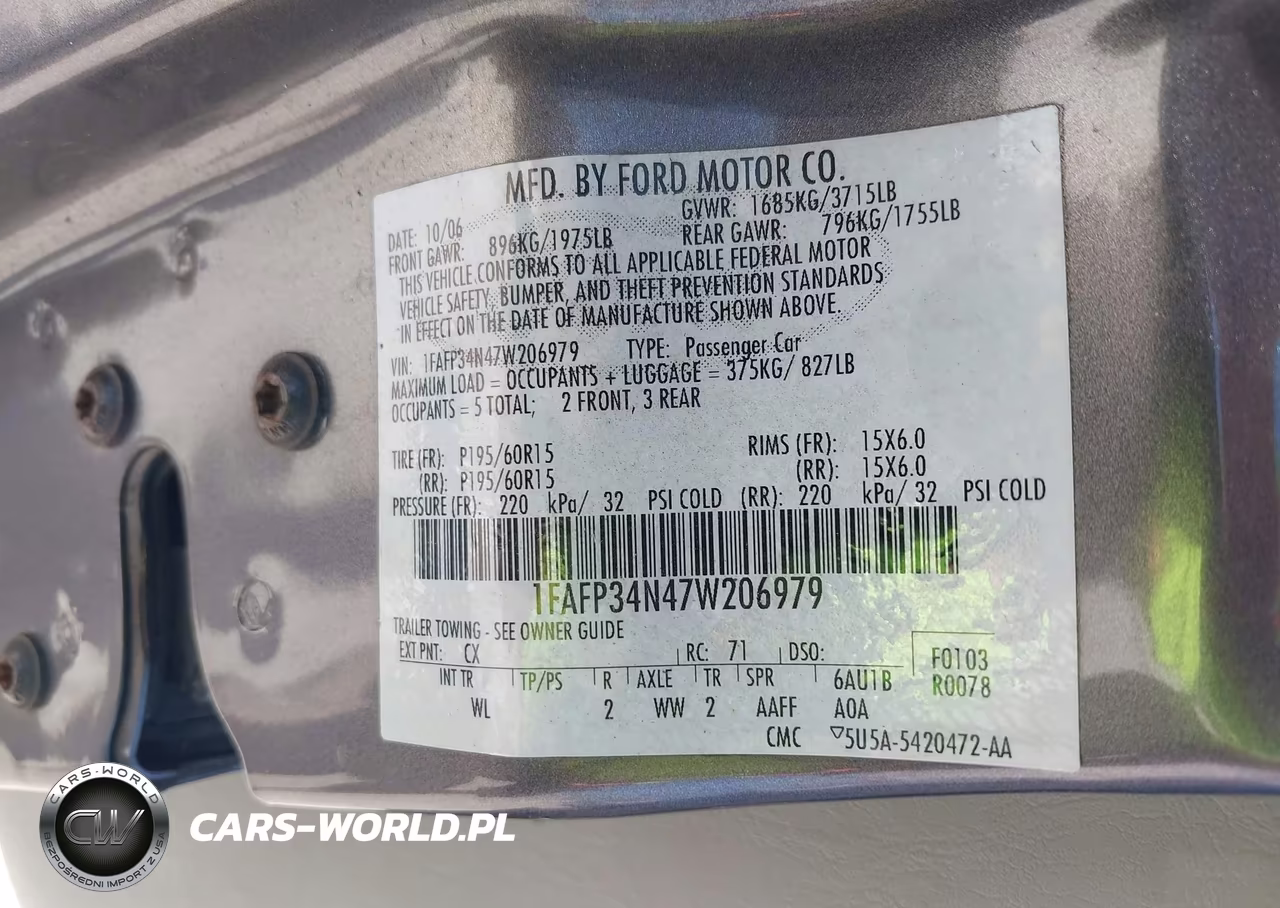 2007 Ford Focus S-Se-Ses VIN:1FAFP34N47W206979 - 9