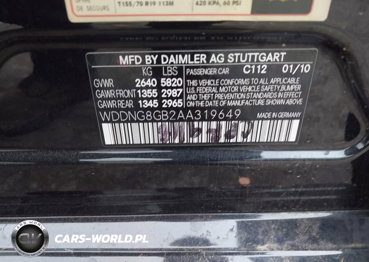 2010 Mercedes-Benz S 550 4Matic VIN:WDDNG8GB2AA319649 - 9