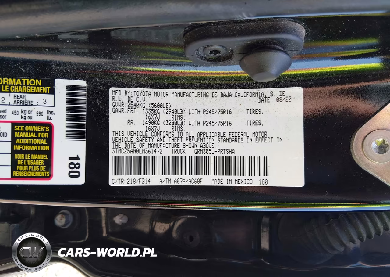 2020 Toyota Tacoma Sr V6 VIN:3TMCZ5AN8LM361472 - 9