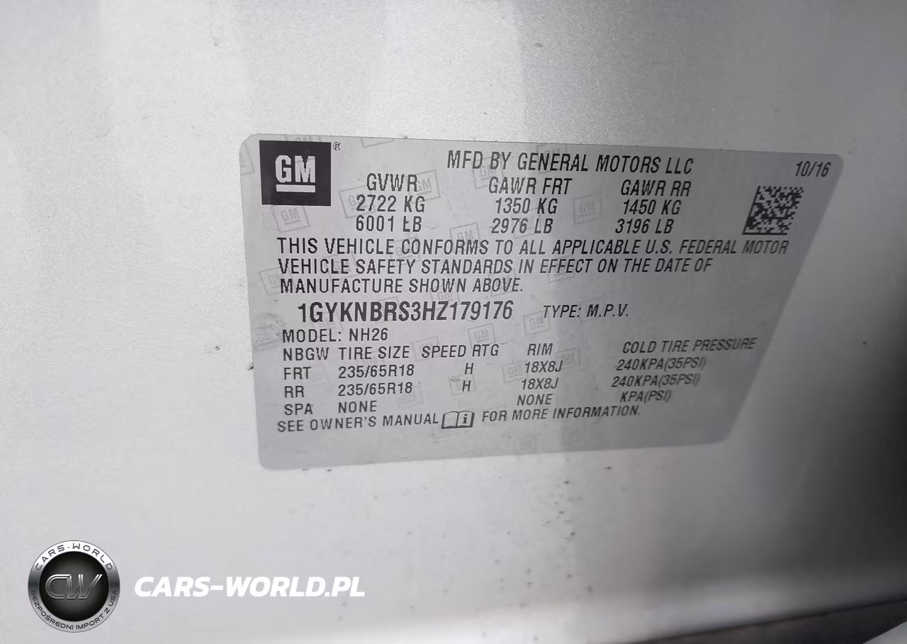 2017 Cadillac Xt5 Luxury VIN:1GYKNBRS3HZ179176 - 9