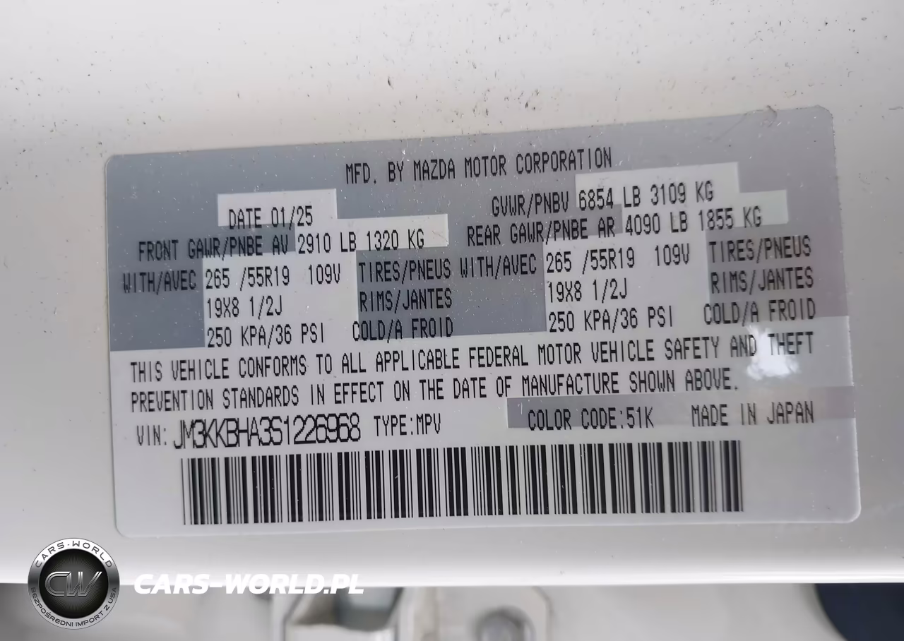 2025 Mazda Cx-90 Phev Preferred Package VIN:JM3KKBHA3S1226968 - 9