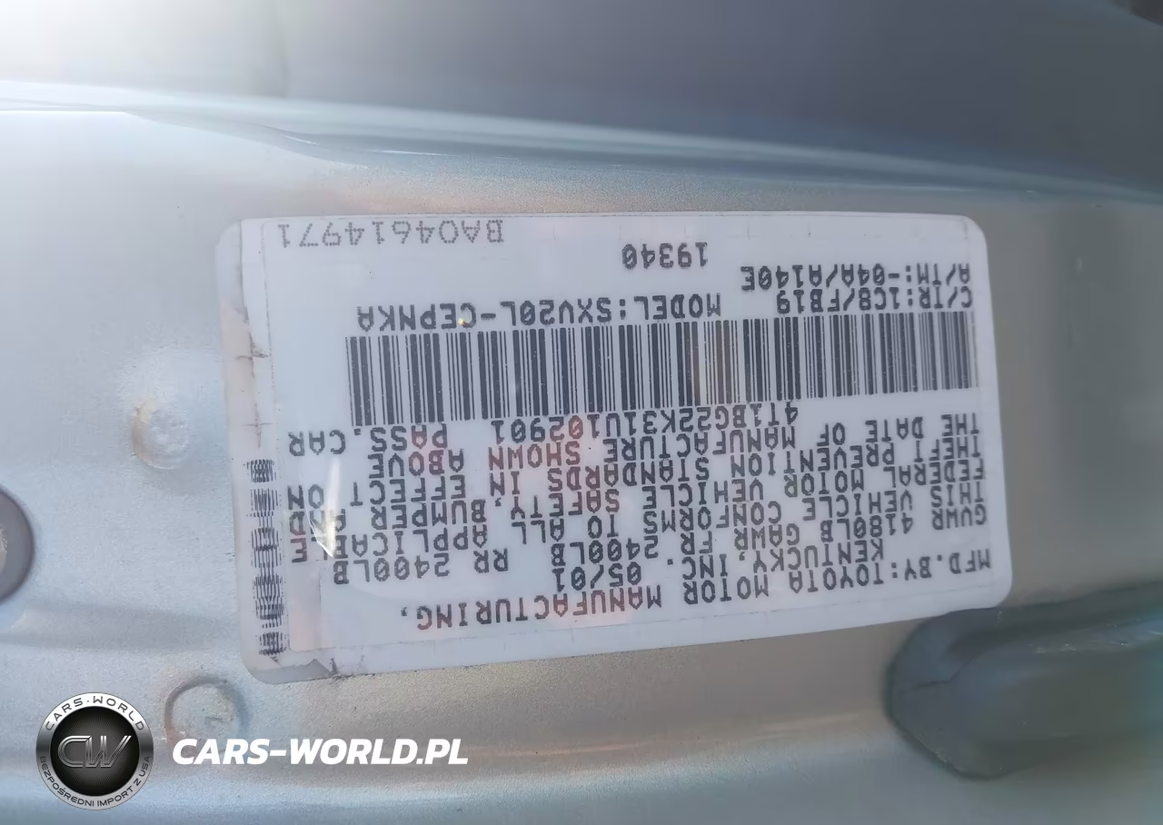 2001 Toyota Camry Le VIN:4T1BG22K31U102901 - 9
