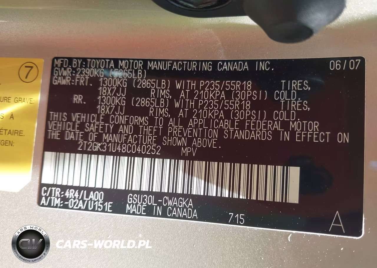2008 Lexus Rx 350 VIN:2T2GK31U48C040252 - 9