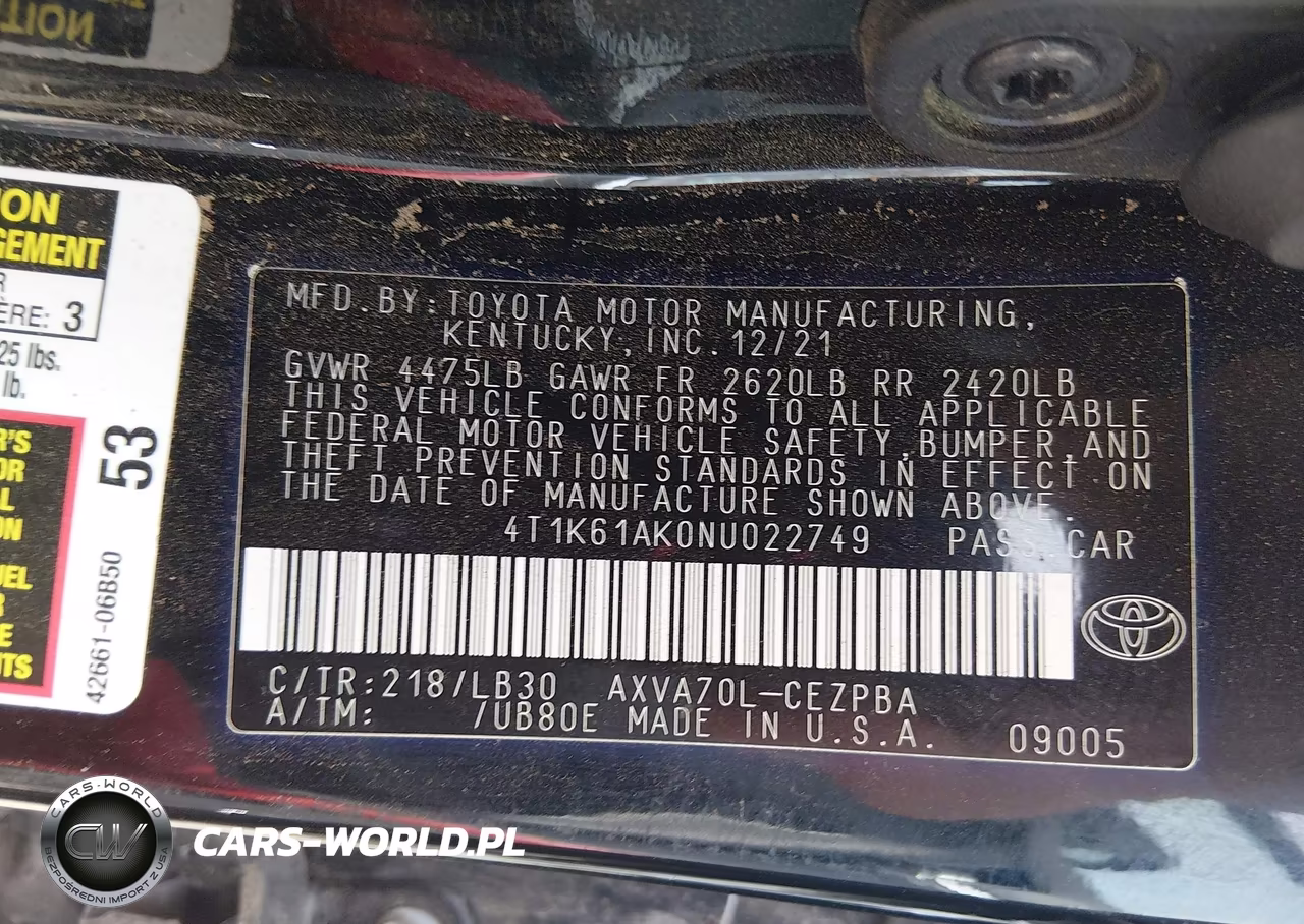 2022 Toyota Camry Xse VIN:4T1K61AK0NU022749 - 9