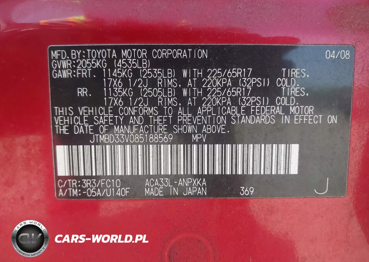 2008 Toyota Rav4 VIN:JTMBD33V085188569 - 9