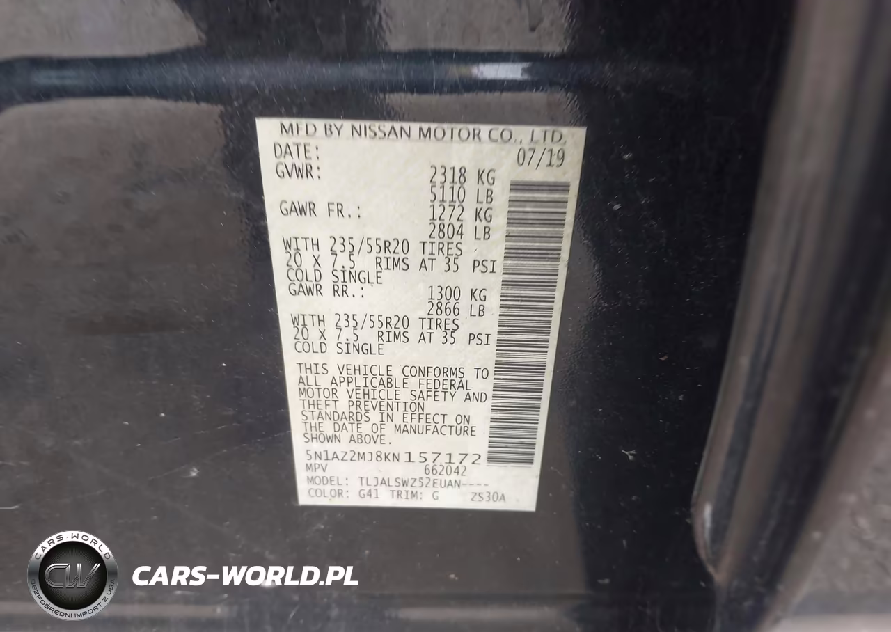 2019 Nissan Murano Platinum VIN:5N1AZ2MJ8KN157172 - 9