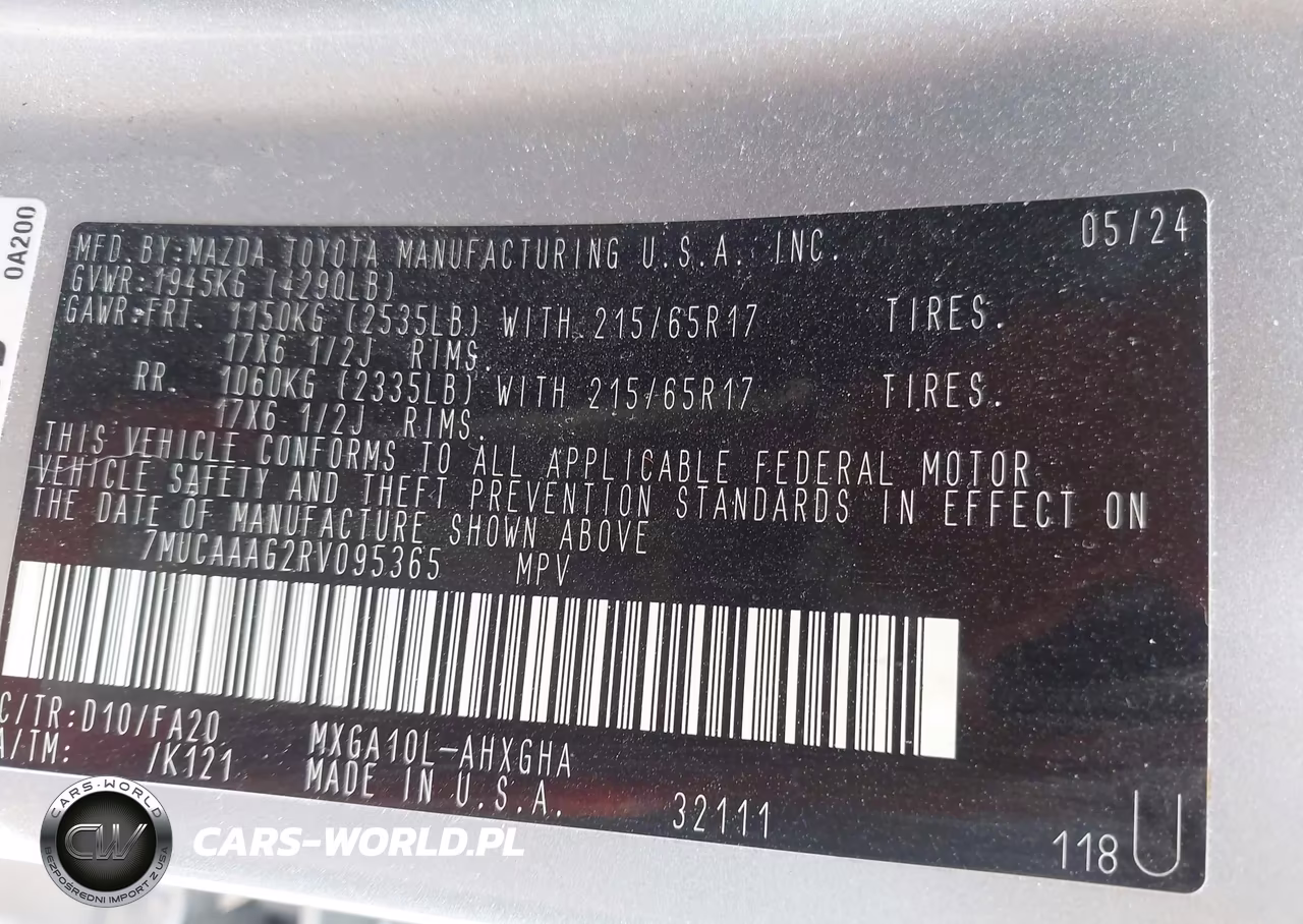 2024 Toyota Corolla Cross Le VIN:7MUCAAAG2RV095365 - 9