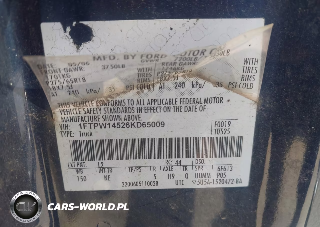 2006 Ford F-150 Fx4-Lariat-Xlt VIN:1FTPW14526KD65009 - 9