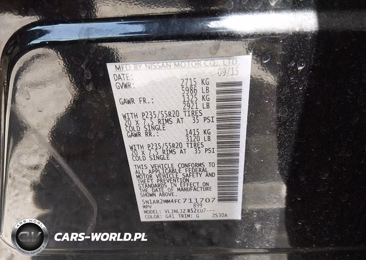 2015 Nissan Pathfinder Platinum VIN:5N1AR2MM4FC711707 - 9