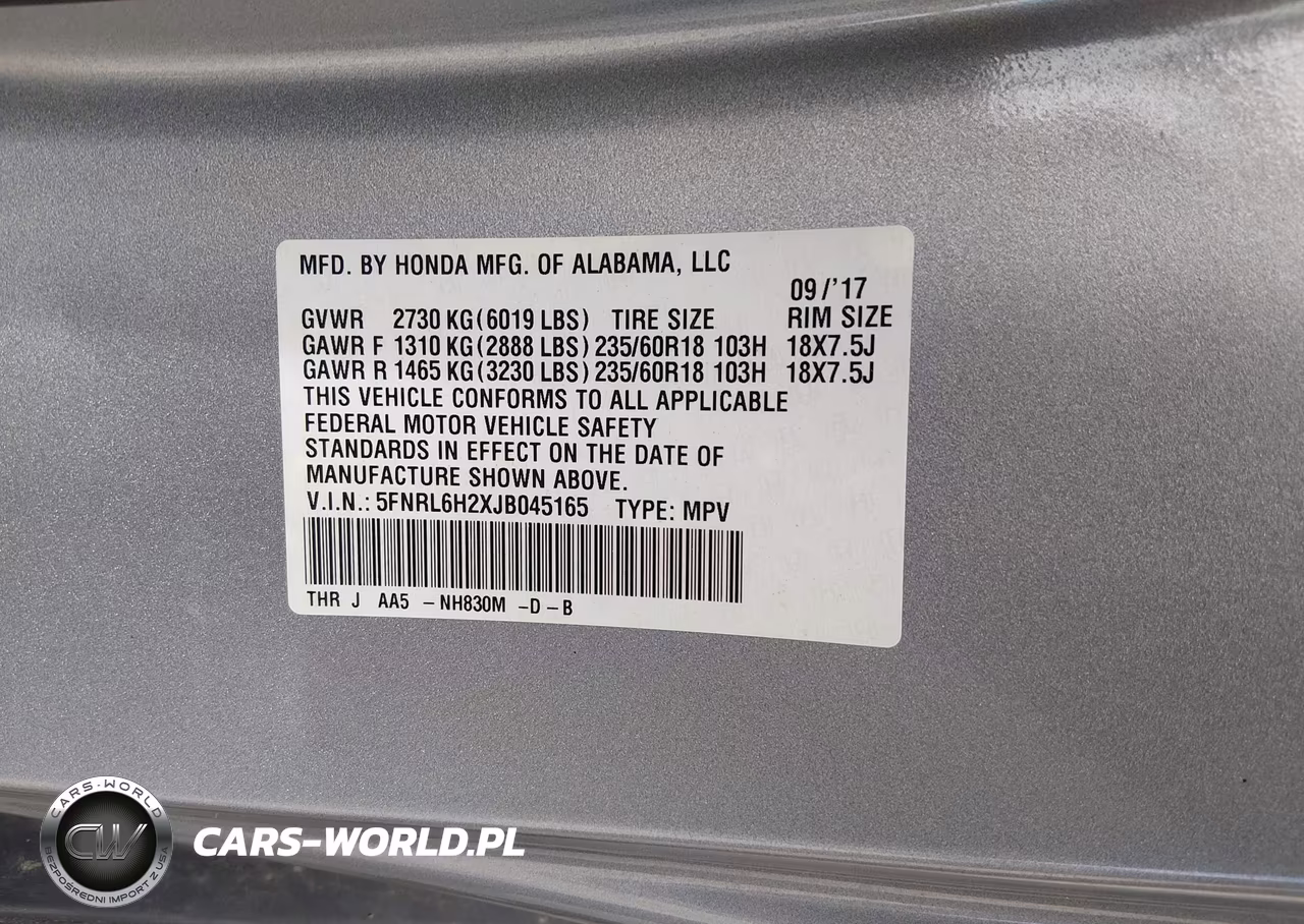 2018 Honda Odyssey Lx VIN:5FNRL6H2XJB045165 - 9