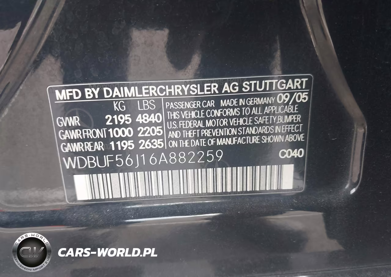 2006 Mercedes-Benz E-Class 3.5L VIN:WDBUF56J16A882259 - 9