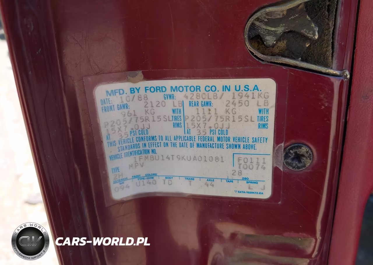 1989 Ford Bronco Ii VIN:1FMBU14T9KUA01081 - 9
