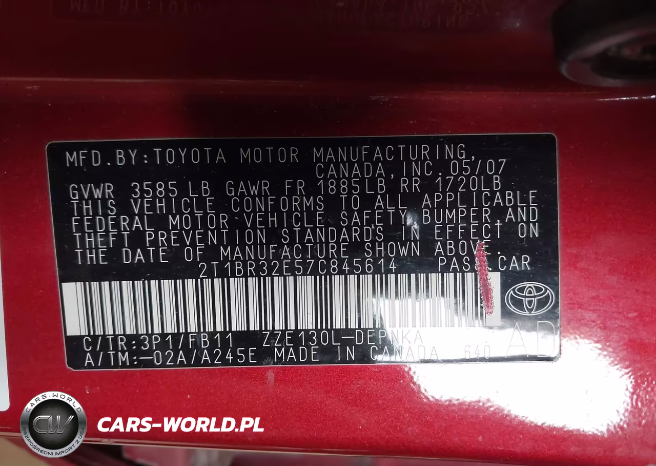 2007 Toyota Corolla Le VIN:2T1BR32E57C845614 - 9