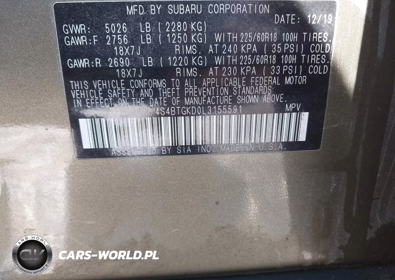 2020 Subaru Outback Onyx Edition Xt VIN:4S4BTGKD0L3155591 - 9