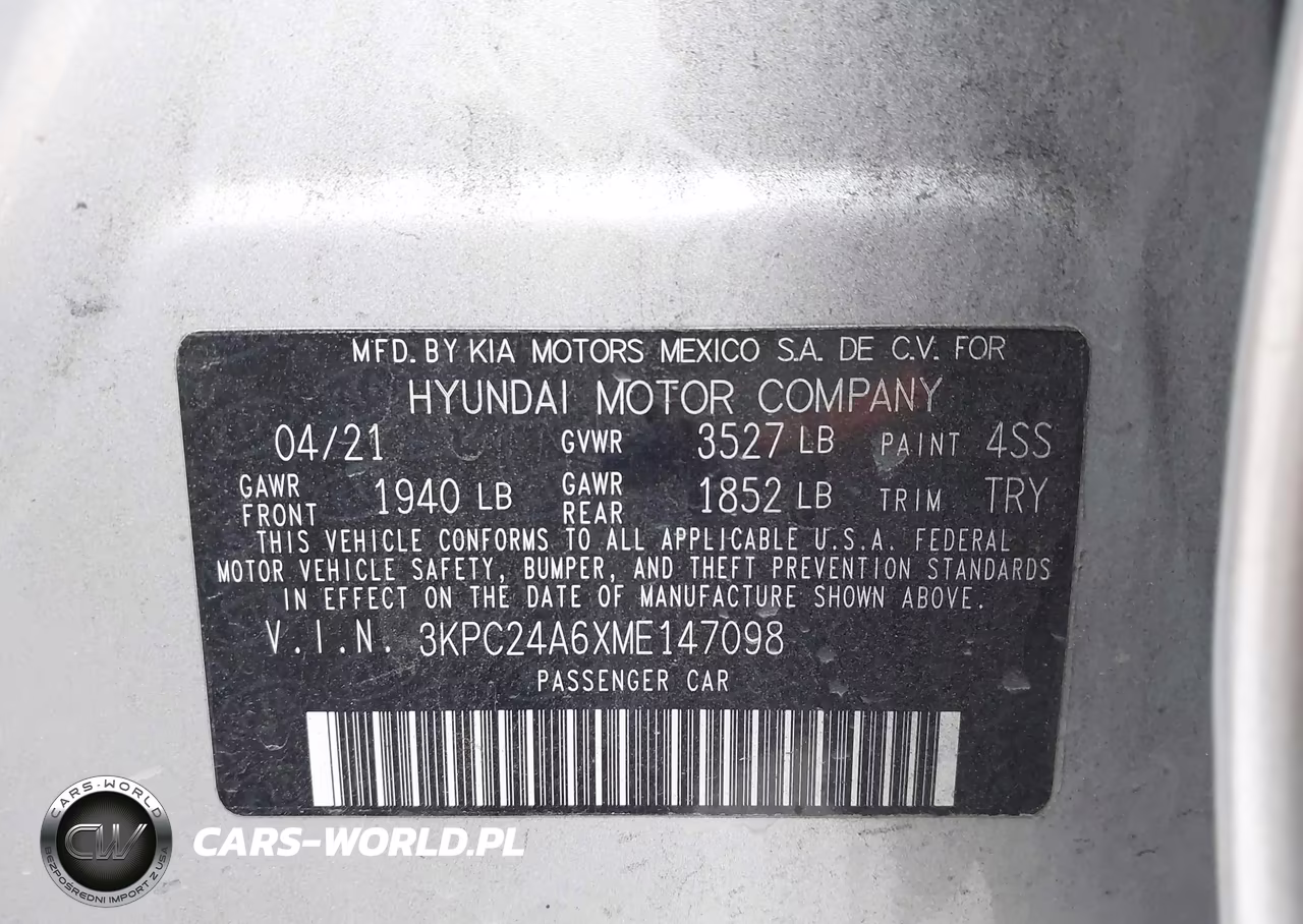 2021 Hyundai Accent Sel VIN:3KPC24A6XME147098 - 9