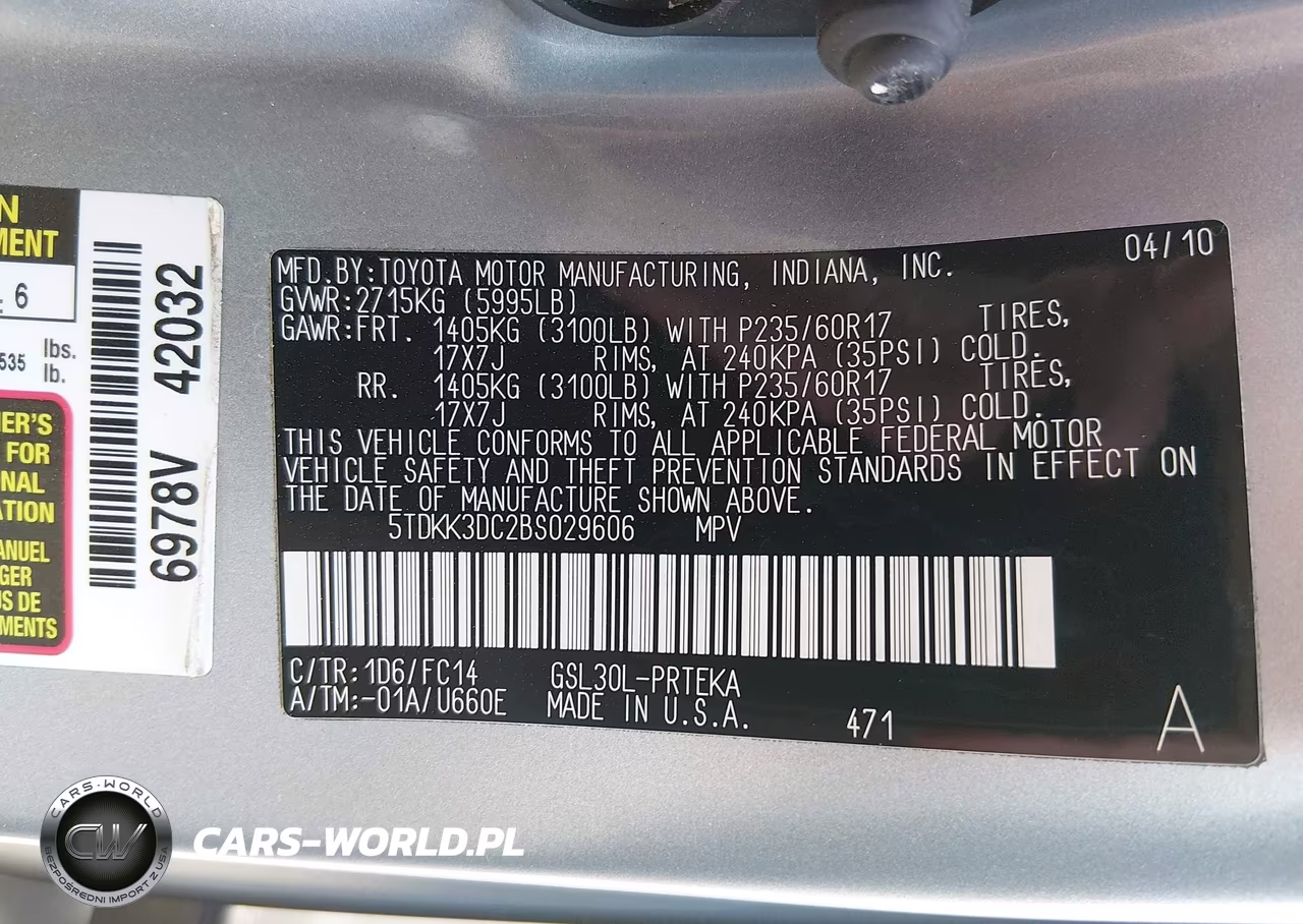 2011 Toyota Sienna Le V6 VIN:5TDKK3DC2BS029606 - 9