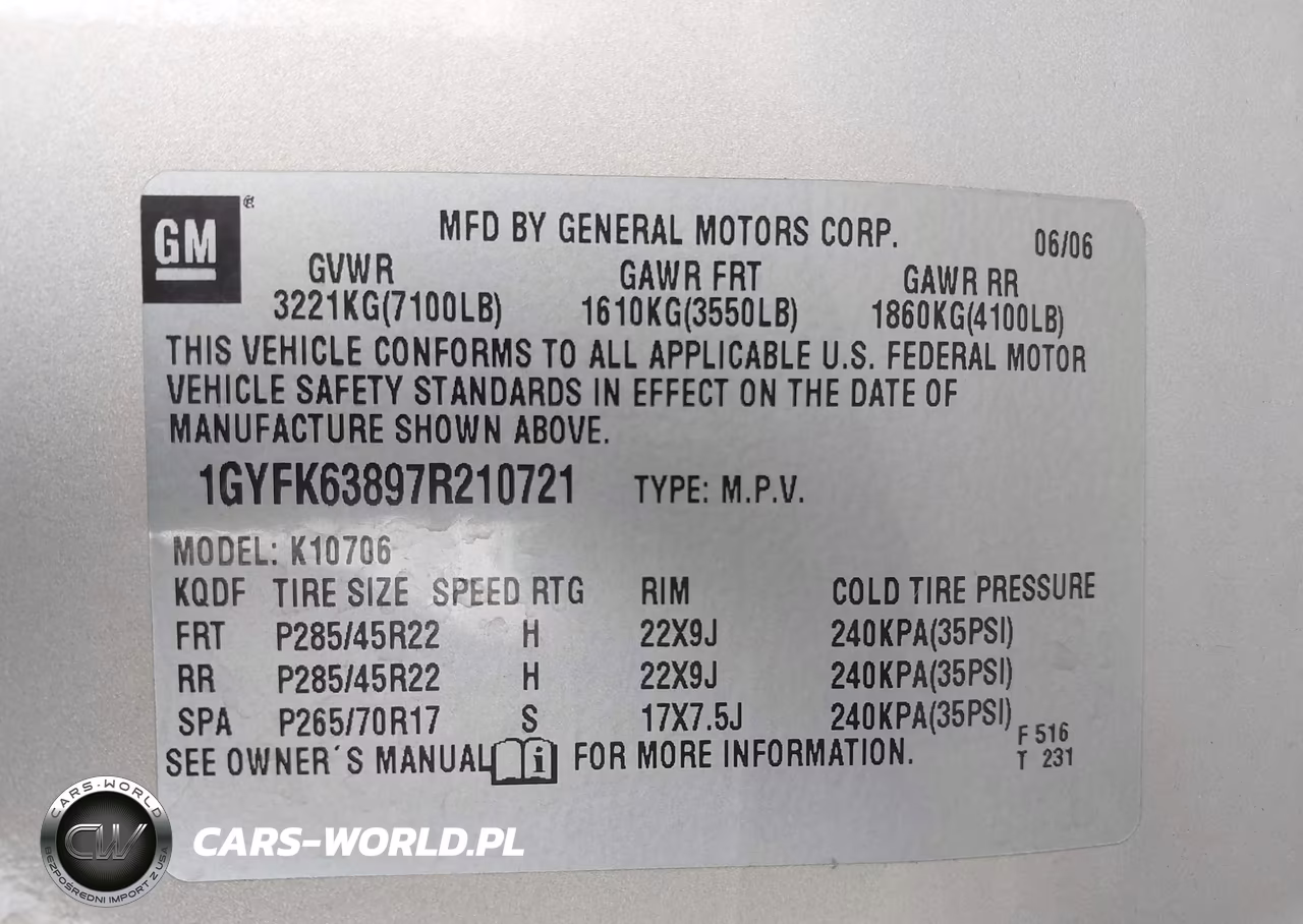 2007 Cadillac Escalade Standard VIN:1GYFK63897R210721 - 9