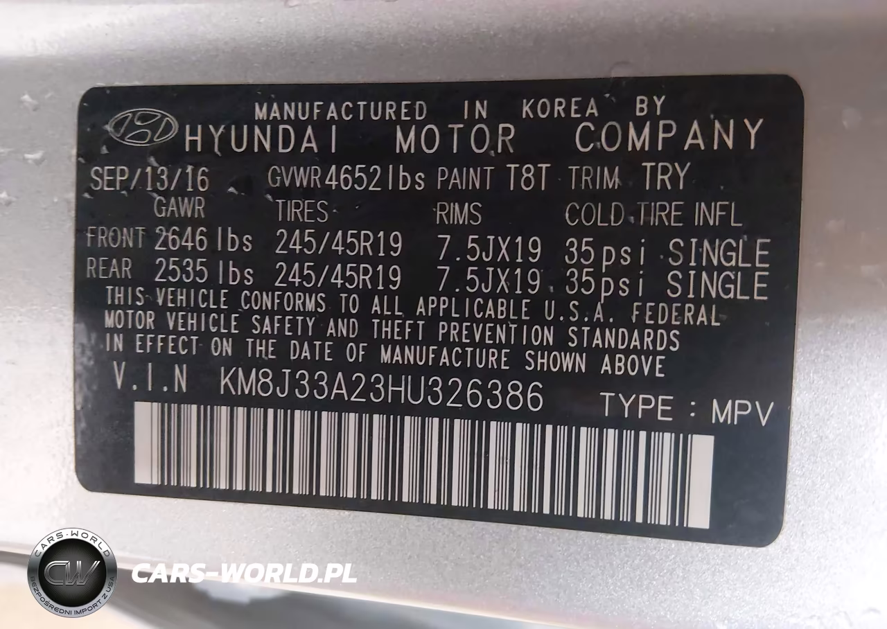 2017 Hyundai Tucson Limited VIN:KM8J33A23HU326386 - 9