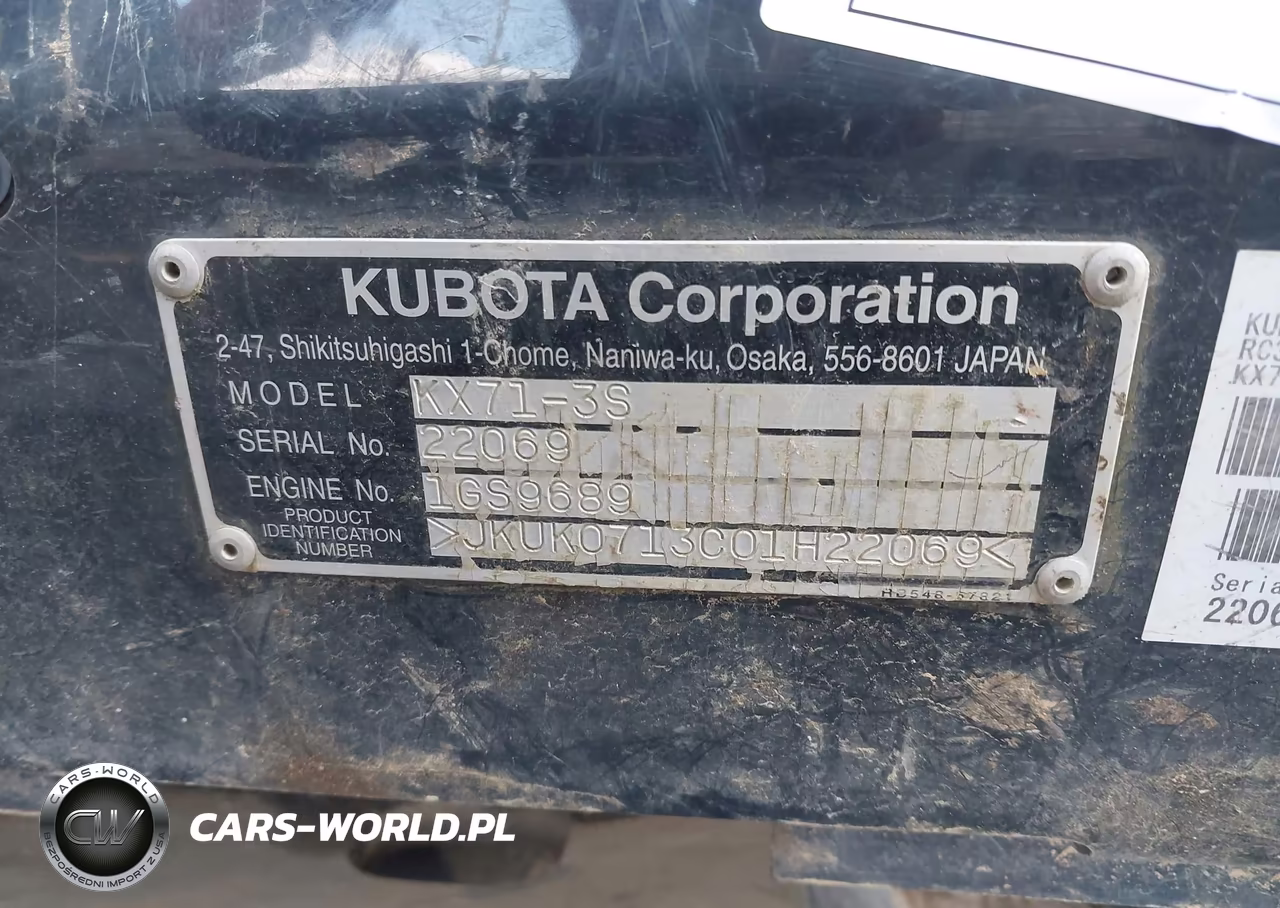 2017 Kubota Kx71-2 Mini Excavator VIN:JKUK0713C01H22069 - 9