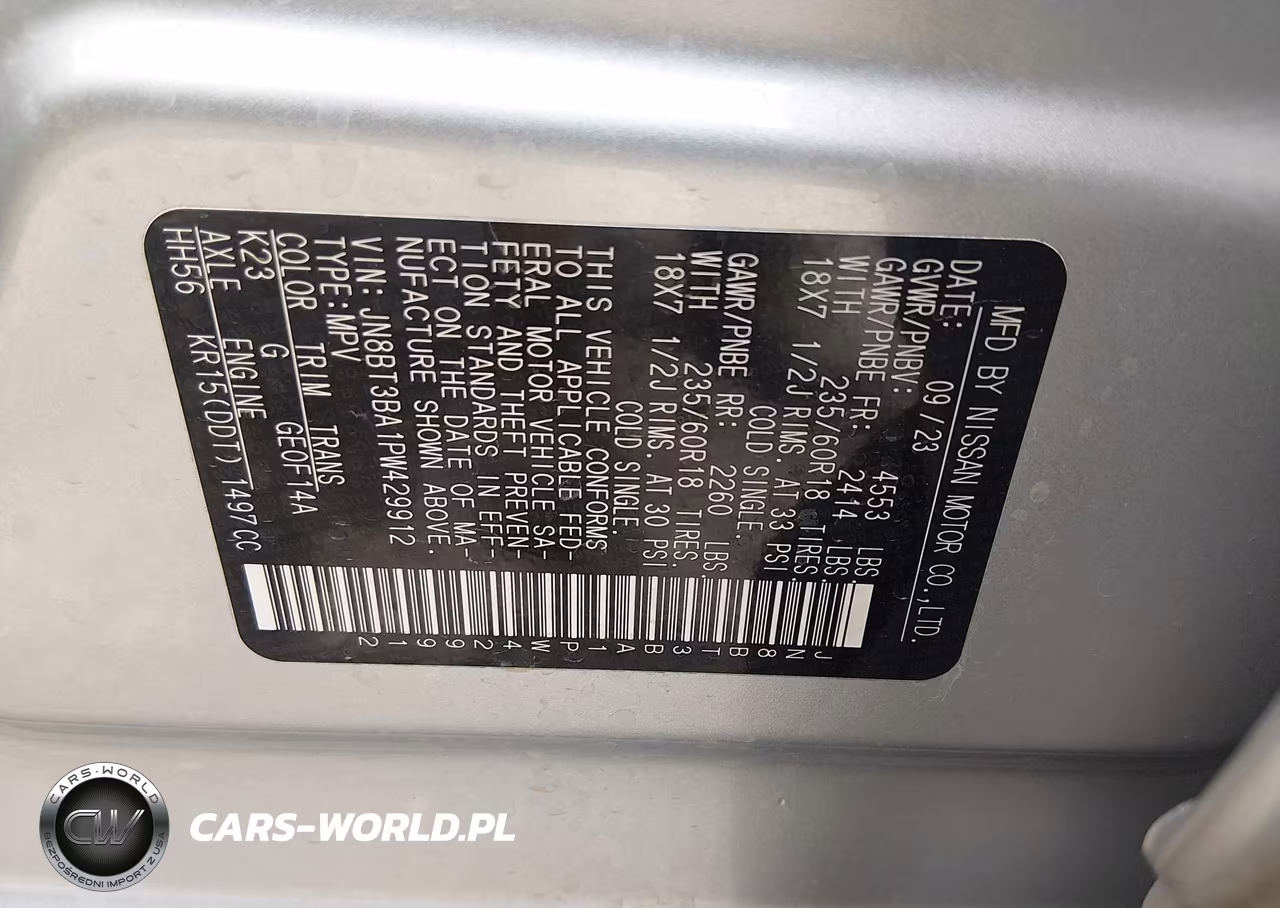 2023 Nissan Rogue Sv Fwd VIN:JN8BT3BA1PW429912 - 9