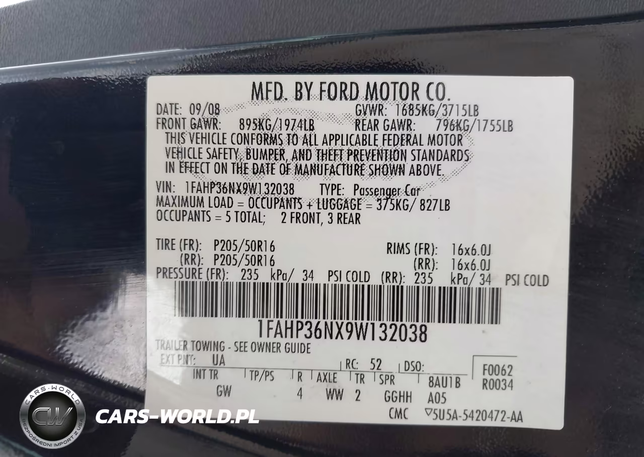 2009 Ford Focus Ses VIN:1FAHP36NX9W132038 - 9