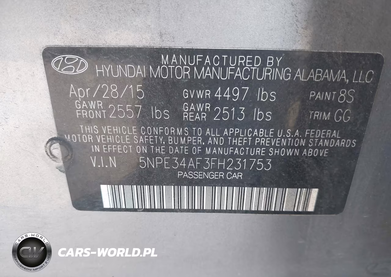 2015 Hyundai Sonata Sport VIN:5NPE34AF3FH231753 - 9