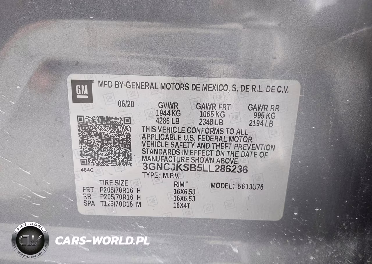 2020 Chevrolet Trax Fwd Ls VIN:3GNCJKSB5LL286236 - 9
