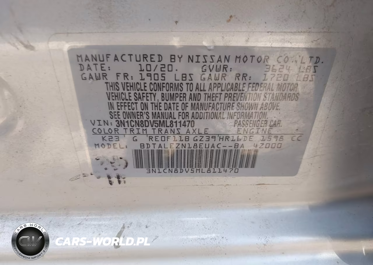 2021 Nissan Versa S Xtronic Cvt VIN:3N1CN8DV5ML811470 - 9