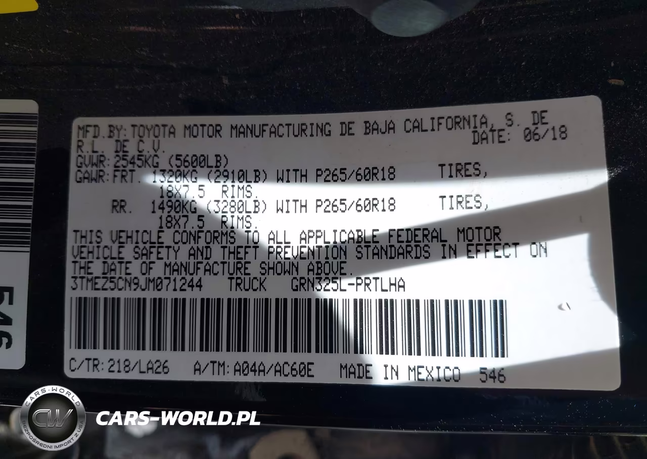 2018 Toyota Tacoma Limited VIN:3TMEZ5CN9JM071244 - 9