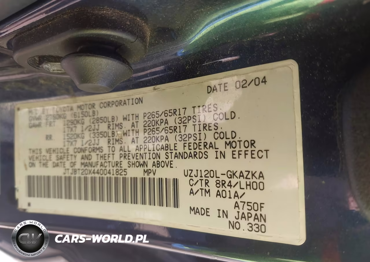 2004 Lexus Gx 470 VIN:JTJBT20X440041825 - 9