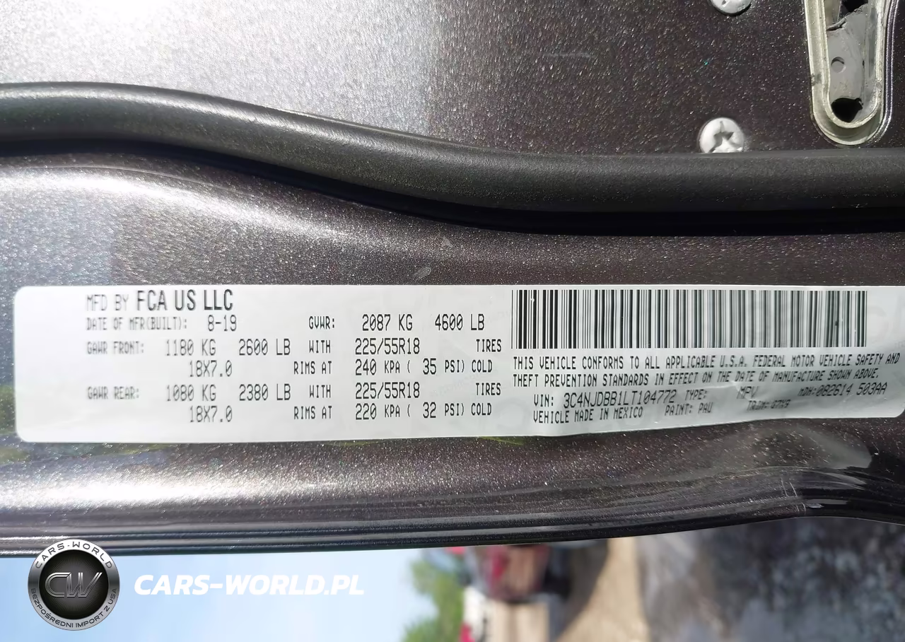 2020 Jeep Compass Altitude 4X4 VIN:3C4NJDBB1LT104772 - 9