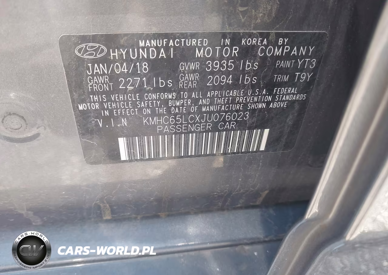 2018 Hyundai Ioniq Hybrid Blue VIN:KMHC65LCXJU076023 - 9