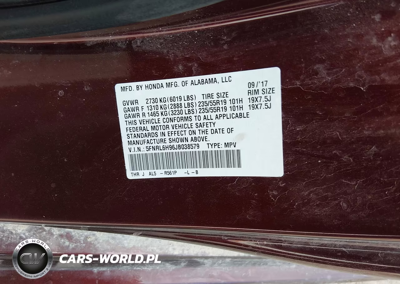 2018 Honda Odyssey Elite VIN:5FNRL6H96JB038579 - 9