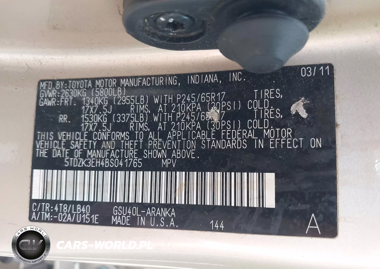 2011 Toyota Highlander Se V6 VIN:5TDZK3EH4BS041765 - 9