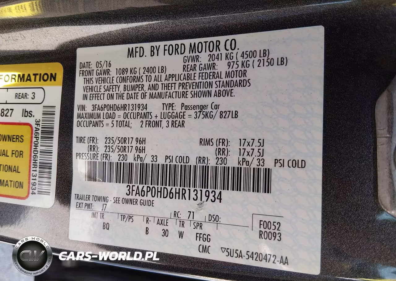 2017 Ford Fusion Se VIN:3FA6P0HD6HR131934 - 9