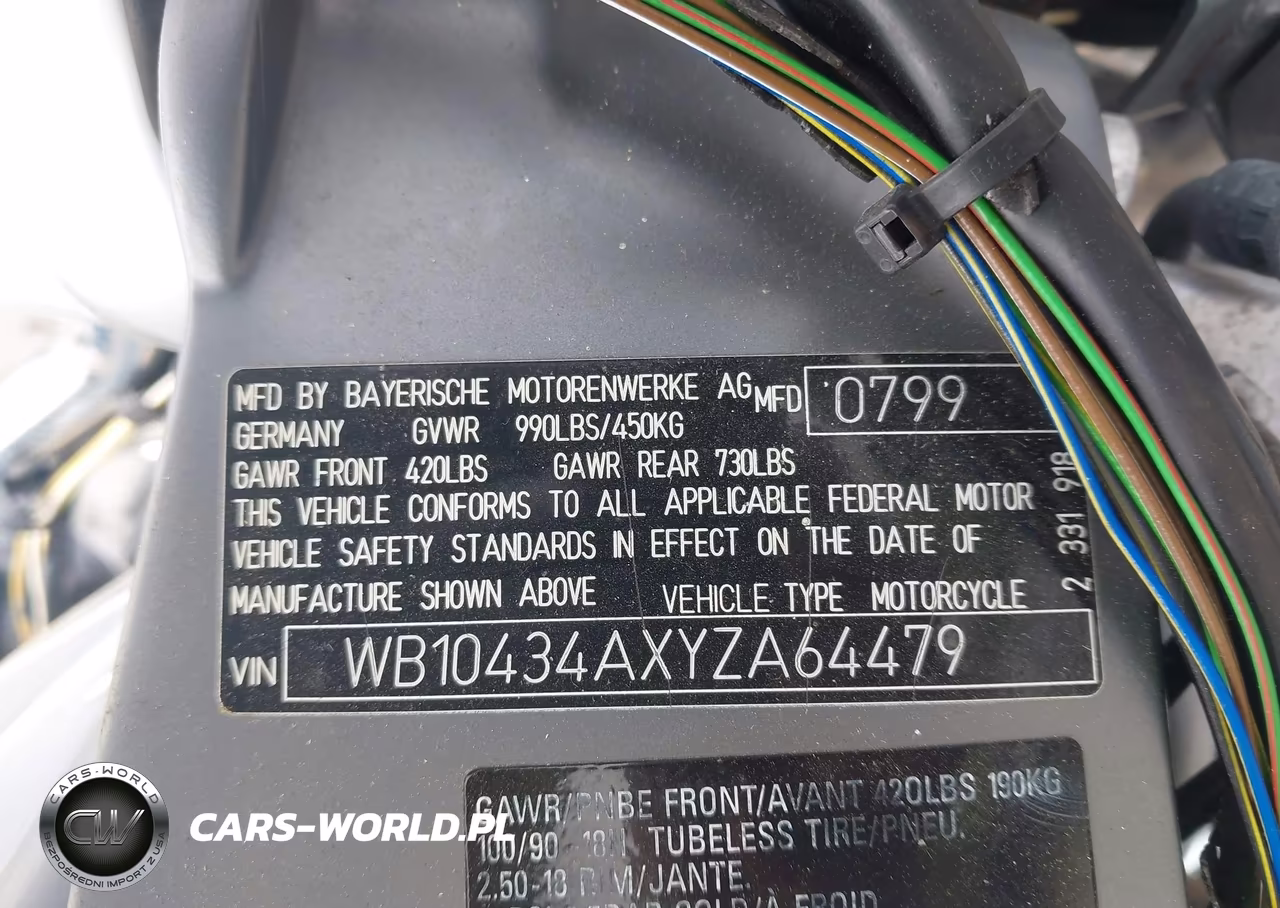 2000 BMW R1200 C VIN:WB10434AXYZA64479 - 10