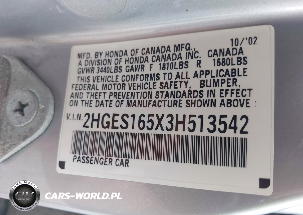 2003 Honda Civic Lx VIN:2HGES165X3H513542 - 9