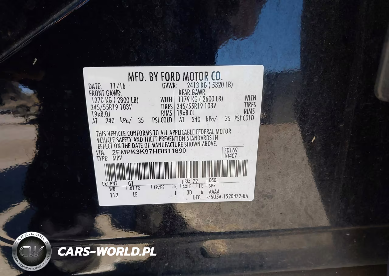 2017 Ford Edge Titanium VIN:2FMPK3K97HBB11690 - 9