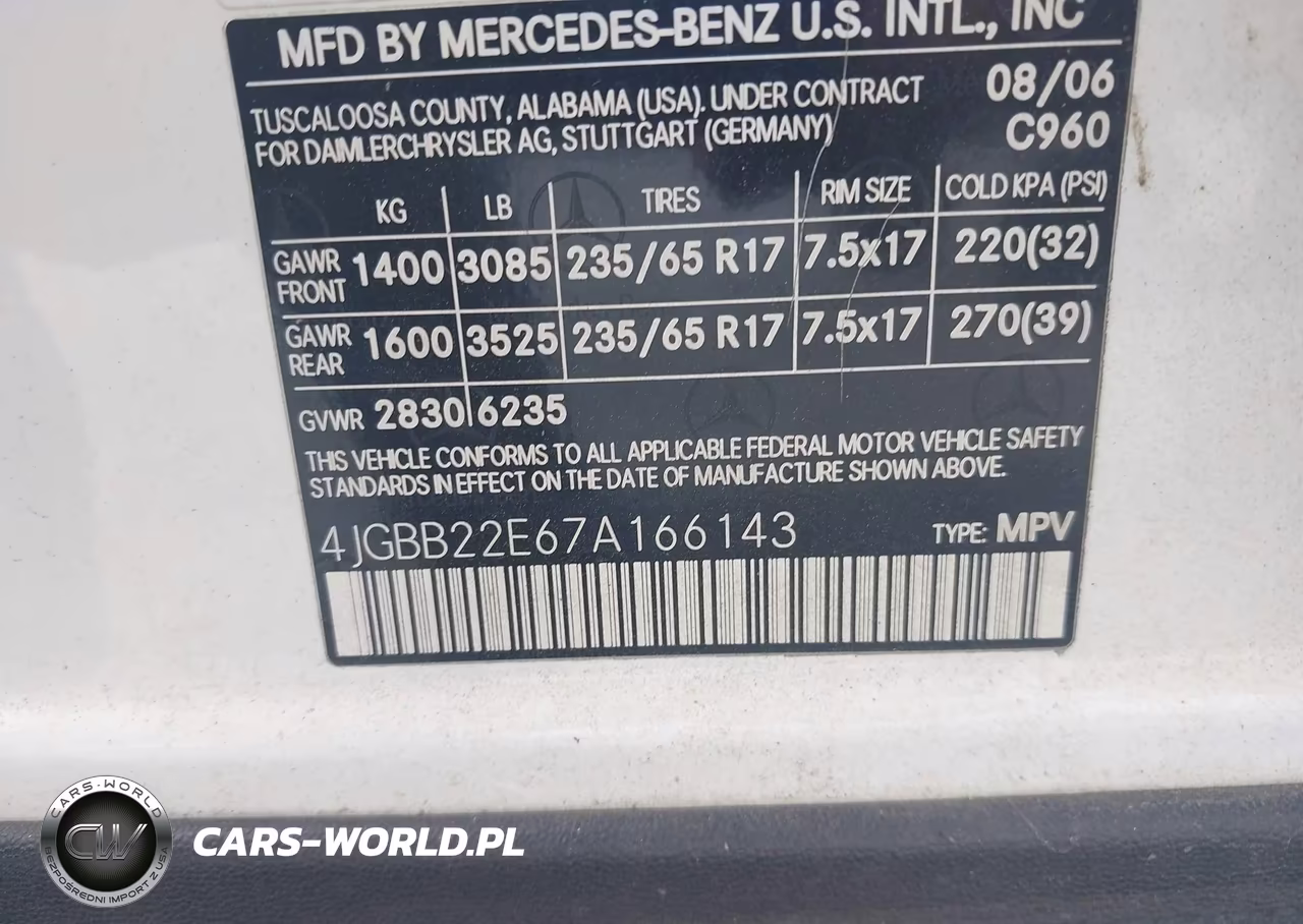 2007 Mercedes-Benz Ml 320 Cdi 4Matic VIN:4JGBB22E67A166143 - 9